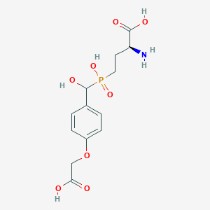 molecular formula C13H18NO8P B10772811 (2S)-2-amino-4-({[4-(carboxymethoxy)phenyl](hydroxy)methyl}(hydroxy)phosphoryl)butanoic acid 