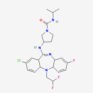 3-[[8-chloro-11-(2,2-difluoroethyl)-3-fluoro-4a,6a,10a,11a-tetrahydrobenzo[b][1,4]benzodiazepin-6-yl]amino]-N-propan-2-ylpyrrolidine-1-carboxamide