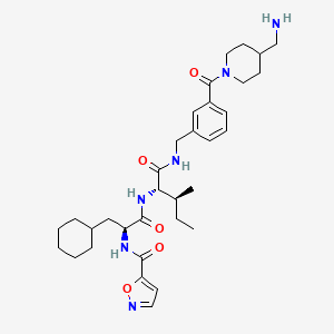 N-[(2S)-1-[[(2S,3S)-1-[[3-[4-(aminomethyl)piperidine-1-carbonyl]phenyl]methylamino]-3-methyl-1-oxopentan-2-yl]amino]-3-cyclohexyl-1-oxopropan-2-yl]-1,2-oxazole-5-carboxamide