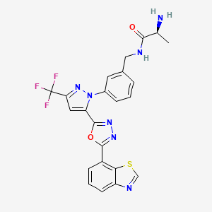 molecular formula C23H18F3N7O2S B10772891 BMS pyrazole inhibitor 7f 