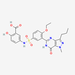 5-[[4-ethoxy-3-(1-methyl-7-oxo-3-propyl-4H-pyrazolo[4,3-d]pyrimidin-5-yl)phenyl]sulfonylamino]-2-hydroxybenzoic acid