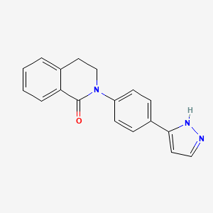 molecular formula C18H15N3O B10772929 2-[4-(1H-pyrazol-3-yl)phenyl]-1,2,3,4-tetrahydroisoquinolin-1-one 