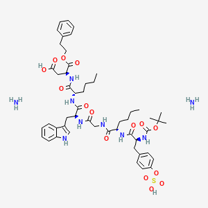 molecular formula C51H73N9O15S B10772941 Boc-Tyr(SO3H)-Nle-Gly-Trp-Nle-Asp-OEtPh.2NH3 