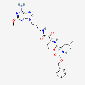 benzyl N-[1-[[1-[3-(6-amino-2-methoxypurin-9-yl)propylamino]-1,2-dioxopentan-3-yl]amino]-4-methyl-1-oxopentan-2-yl]carbamate