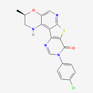 molecular formula C18H13ClN4O2S B10772956 (5R)-14-(4-chlorophenyl)-5-methyl-6-oxa-11-thia-3,9,14,16-tetrazatetracyclo[8.7.0.02,7.012,17]heptadeca-1,7,9,12(17),15-pentaen-13-one 