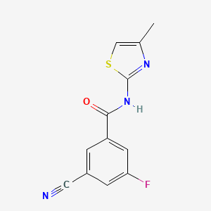 molecular formula C12H8FN3OS B10772987 3-cyano-5-fluoro-N-(4-methylthiazol-2-yl)benzamide 