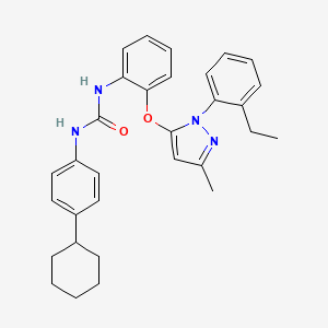 molecular formula C31H34N4O2 B10773032 1-(4-Cyclohexylphenyl)-3-[2-[2-(2-ethylphenyl)-5-methylpyrazol-3-yl]oxyphenyl]urea 