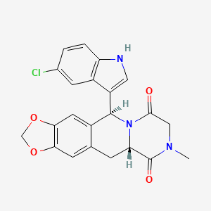 molecular formula C22H18ClN3O4 B10773072 (2S,8S)-2-(5-chloro-1H-indol-3-yl)-6-methyl-13,15-dioxa-3,6-diazatetracyclo[8.7.0.03,8.012,16]heptadeca-1(17),10,12(16)-triene-4,7-dione 