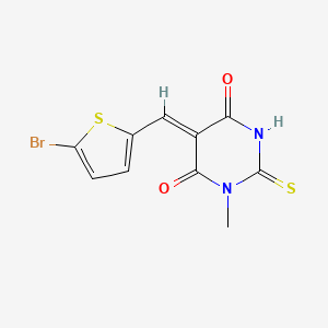 molecular formula C10H7BrN2O2S2 B10773097 (5Z)-5-[(5-bromothiophen-2-yl)methylidene]-1-methyl-2-sulfanylidene-1,3-diazinane-4,6-dione 