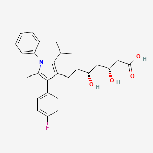 molecular formula C27H32FNO4 B10773170 (3R,5R)-7-[4-(4-fluorophenyl)-5-methyl-1-phenyl-2-propan-2-ylpyrrol-3-yl]-3,5-dihydroxyheptanoic acid 