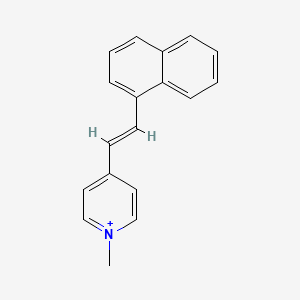 molecular formula C18H16N+ B10773187 1-methyl-4-[(E)-2-naphthalen-1-ylethenyl]pyridin-1-ium 