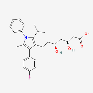 molecular formula C27H31FNO4- B10773223 (3R,5R)-7-[4-(4-fluorophenyl)-5-methyl-1-phenyl-2-(propan-2-yl)-1H-pyrrol-3-yl]-3,5-dihydroxyheptanoate 