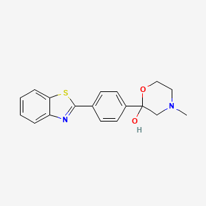 molecular formula C18H18N2O2S B10773237 2-[4-(2-Benzothiazolyl)phenyl]-4-methylmorpholin-2-ol 