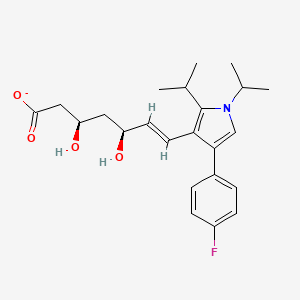 molecular formula C23H29FNO4- B10773271 (3R,5S,6E)-7-[4-(4-fluorophenyl)-1,2-bis(propan-2-yl)-1H-pyrrol-3-yl]-3,5-dihydroxyhept-6-enoate 