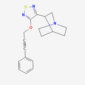 molecular formula C18H19N3OS B10773295 3-(1-azabicyclo[2.2.2]octan-3-yl)-4-(3-phenylprop-2-ynoxy)-1,2,5-thiadiazole 