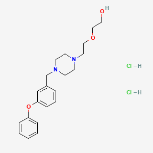 molecular formula C21H30Cl2N2O3 B10773303 2-[2-[4-[(3-phenoxyphenyl)methyl]piperazin-1-yl]ethoxy]ethanol;dihydrochloride 