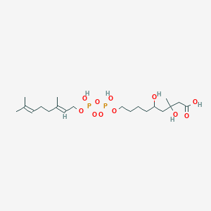 molecular formula C20H38O11P2 B10773326 P'-geranyl 3,5,9-trihydroxy-3-methylnonanate 9-diphosphate 