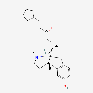 molecular formula C25H37NO2 B10773416 1-cyclopentyl-5-[(1S,9R,13S)-4-hydroxy-1,10,13-trimethyl-10-azatricyclo[7.3.1.02,7]trideca-2(7),3,5-trien-13-yl]pentan-3-one CAS No. 71276-43-2