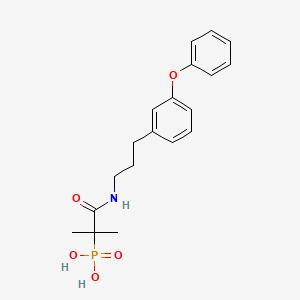 molecular formula C19H24NO5P B10773519 [2-Methyl-1-oxo-1-[3-(3-phenoxyphenyl)propylamino]propan-2-yl]phosphonic acid 