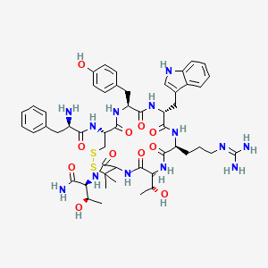 molecular formula C51H69N13O11S2 B10773591 (7S,10S,13R,16S,19R)-N-[(2S,3R)-1-amino-3-hydroxy-1-oxobutan-2-yl]-19-[[(2R)-2-amino-3-phenylpropanoyl]amino]-10-[3-(diaminomethylideneamino)propyl]-7-[(1R)-1-hydroxyethyl]-16-[(4-hydroxyphenyl)methyl]-13-(1H-indol-3-ylmethyl)-3,3-dimethyl-6,9,12,15,18-pentaoxo-1,2-dithia-5,8,11,14,17-pentazacycloicosane-4-carboxamide 