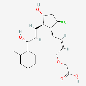 molecular formula C21H33ClO5 B10773618 2-[(Z)-4-[(1R,2R,3R,5R)-5-chloro-3-hydroxy-2-[(E,3R)-3-hydroxy-3-(2-methylcyclohexyl)prop-1-enyl]cyclopentyl]but-2-enoxy]acetic acid 