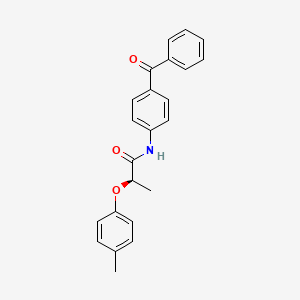 molecular formula C23H21NO3 B10773631 (2R)-N-[4-(benzoyl)phenyl]-2-(4-methylphenoxy)propanamide 