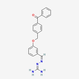 molecular formula C22H20N4O2 B10773642 2-[(E)-({3-[(4-benzoylphenyl)methoxy]phenyl}methylidene)amino]guanidine 