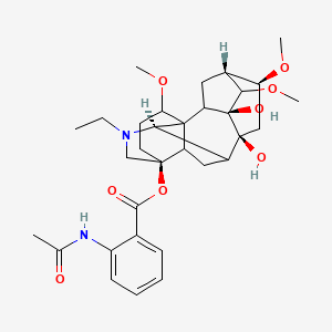 molecular formula C32H44N2O8 B10773709 [(3S,5R,6S,8S,10R,13S)-11-ethyl-3,8-dihydroxy-4,6,16-trimethoxy-11-azahexacyclo[7.7.2.12,5.01,10.03,8.013,17]nonadecan-13-yl] 2-acetamidobenzoate 