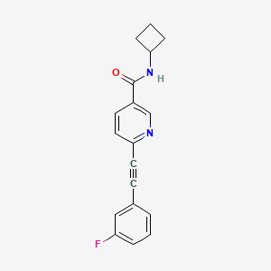 N-cyclobutyl-6-[2-(3-fluorophenyl)ethynyl]pyridine-3-carboxamide