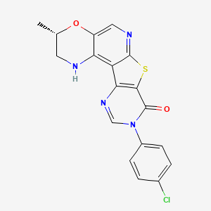 (5S)-14-(4-chlorophenyl)-5-methyl-6-oxa-11-thia-3,9,14,16-tetrazatetracyclo[8.7.0.02,7.012,17]heptadeca-1,7,9,12(17),15-pentaen-13-one