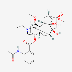 [(1S,2S,3S,4S,5R,6S,8S,9R,10R,13S,16S,17S)-11-ethyl-3,8-dihydroxy-4,6,16-trimethoxy-11-azahexacyclo[7.7.2.12,5.01,10.03,8.013,17]nonadecan-13-yl] 2-acetamidobenzoate