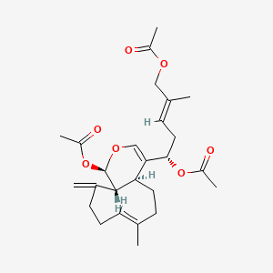 [(E,5S)-5-[(1R,4aS,7E,11aR)-1-acetyloxy-7-methyl-11-methylidene-4a,5,6,9,10,11a-hexahydro-1H-cyclonona[c]pyran-4-yl]-5-acetyloxy-2-methylpent-2-enyl] acetate