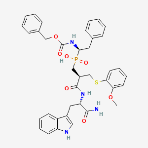 [(2S)-3-[[(2S)-1-amino-3-(1H-indol-3-yl)-1-oxopropan-2-yl]amino]-2-[(2-methoxyphenyl)sulfanylmethyl]-3-oxopropyl]-[(1R)-2-phenyl-1-(phenylmethoxycarbonylamino)ethyl]phosphinic acid