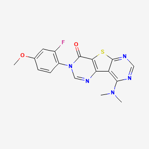 13-(dimethylamino)-5-(2-fluoro-4-methoxyphenyl)-8-thia-3,5,10,12-tetrazatricyclo[7.4.0.02,7]trideca-1(13),2(7),3,9,11-pentaen-6-one