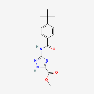 molecular formula C15H18N4O3 B10773984 methyl 5-[(4-tert-butylbenzoyl)amino]-2H-1,2,4-triazole-3-carboxylate CAS No. 326618-93-3