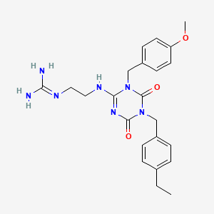 2-[2-[[5-[(4-Ethylphenyl)methyl]-1-[(4-methoxyphenyl)methyl]-4,6-dioxo-1,3,5-triazin-2-yl]amino]ethyl]guanidine