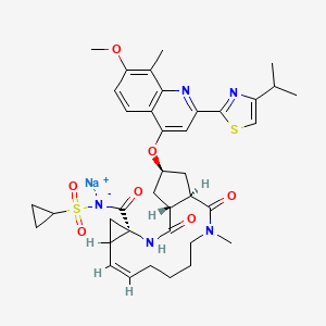 sodium;cyclopropylsulfonyl-[(1R,4R,7Z,15R,17R)-17-[7-methoxy-8-methyl-2-(4-propan-2-yl-1,3-thiazol-2-yl)quinolin-4-yl]oxy-13-methyl-2,14-dioxo-3,13-diazatricyclo[13.3.0.04,6]octadec-7-ene-4-carbonyl]azanide