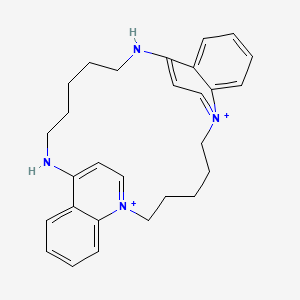 molecular formula C28H34N4+2 B10774130 15,21-Diaza-1,7-diazoniapentacyclo[20.6.2.27,14.08,13.023,28]dotriaconta-1(29),7(32),8,10,12,14(31),22(30),23,25,27-decaene 