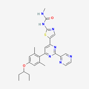 1-[5-[6-(2,6-Dimethyl-4-pentan-3-yloxyphenyl)-2-pyrazin-2-ylpyrimidin-4-yl]-1,3-thiazol-2-yl]-3-methylurea