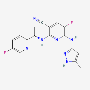 (S)-5-fluoro-2-(1-(5-fluoropyridin-2-yl)ethylamino)-6-(5-methyl-1H-pyrazol-3-ylamino)nicotinonitrile