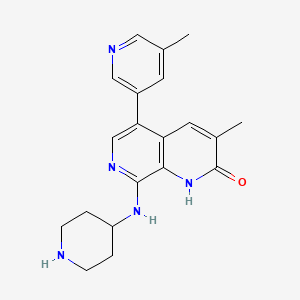 molecular formula C20H23N5O B10774190 3-Methyl-5-(5-methylpyridin-3-yl)-8-[(piperidin-4-yl)amino]-1,2-dihydro-1,7-naphthyridin-2-one 