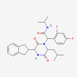 2-(2,4-difluorophenyl)-2-[5-(2,3-dihydro-1H-inden-2-yl)-2-(2-methylpropyl)-3,6-dioxopiperazin-1-yl]-N-propan-2-ylacetamide