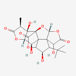 molecular formula C20H24O11 B10774203 (1R,3R,8S,9R,10S,12R,13S,16S,17R)-8-tert-butyl-6,9,12,17-tetrahydroxy-16-methyl-2,4,14,19-tetraoxahexacyclo[8.7.2.01,11.03,7.07,11.013,17]nonadecane-5,15,18-trione 