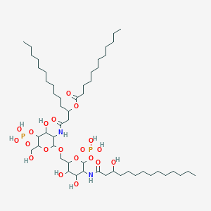 molecular formula C52H100N2O20P2 B10774286 [1-[[2-[[3,4-Dihydroxy-5-(3-hydroxytetradecanoylamino)-6-phosphonooxyoxan-2-yl]methoxy]-4-hydroxy-6-(hydroxymethyl)-5-phosphonooxyoxan-3-yl]amino]-1-oxotetradecan-3-yl] dodecanoate 