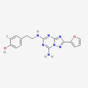 4-[2-[[7-Amino-2-(furan-2-yl)-[1,2,4]triazolo[1,5-a][1,3,5]triazin-5-yl]amino]ethyl]-2-tritiophenol