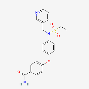 molecular formula C21H21N3O4S B10774335 4-[4-(Ethylsulfonyl-(pyridin-3-ylmethyl)amino)phenoxy]benzamide 