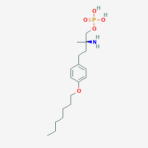 molecular formula C18H32NO5P B10774387 [(2R)-2-amino-4-(4-heptoxyphenyl)-2-methylbutyl] dihydrogen phosphate 