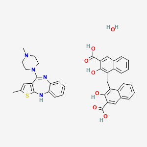 molecular formula C40H38N4O7S B10774401 Olanzapine Pamoate CAS No. 221373-09-7