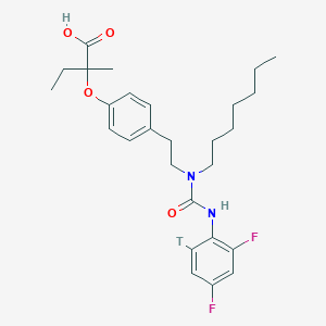 2-[4-[2-[(2,4-Difluoro-6-tritiophenyl)carbamoyl-heptylamino]ethyl]phenoxy]-2-methylbutanoic acid