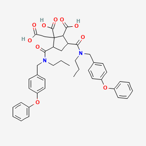 molecular formula C43H46N2O10 B10774413 1-(carboxymethyl)-3,5-bis[(4-phenoxyphenyl)methyl-propylcarbamoyl]cyclopentane-1,2-dicarboxylic acid 